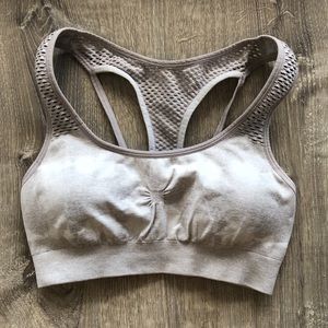 Champion grey/white tie dye sports bra small